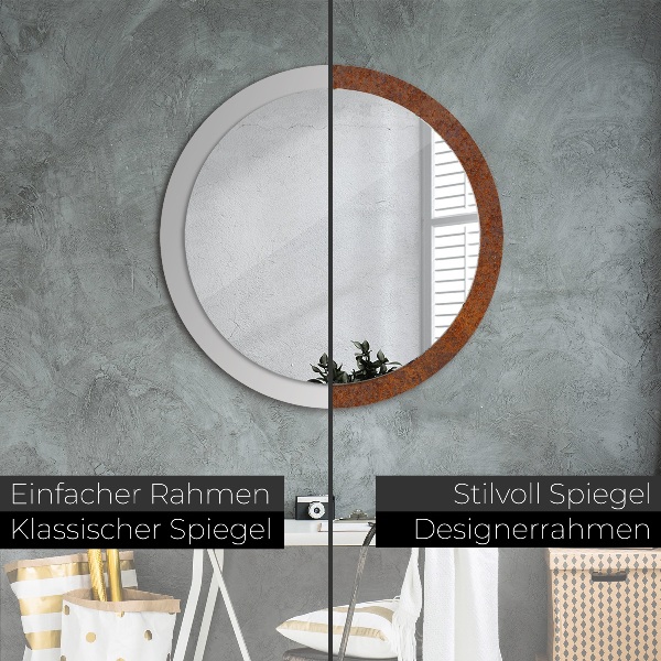 Oglinda cu decor rotunda Metal ruginit