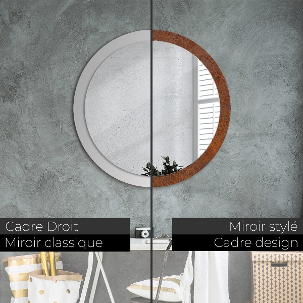 Oglinda cu decor rotunda Metal ruginit