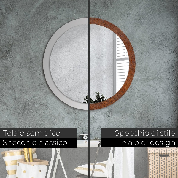 Oglinda cu decor rotunda Metal ruginit