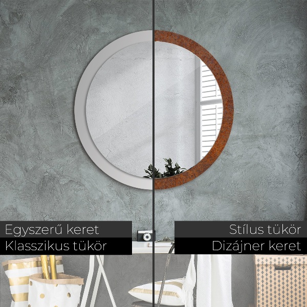 Oglinda cu decor rotunda Metal ruginit