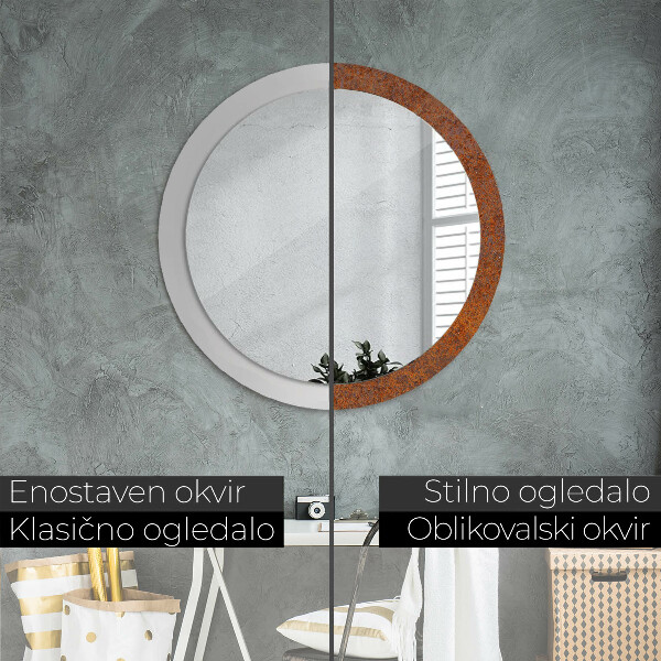 Oglinda cu decor rotunda Metal ruginit