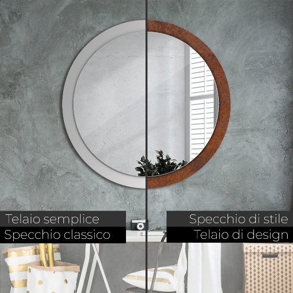 Oglinda cu decor rotunda Metal ruginit