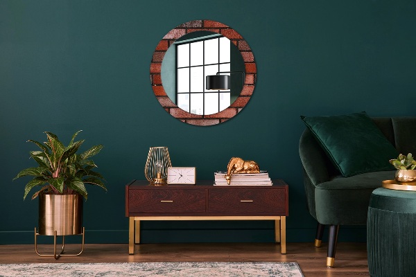 Oglinda cu decor rotunda Caramida rosie