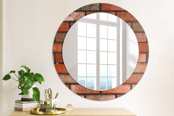 Oglinda cu decor rotunda Caramida rosie