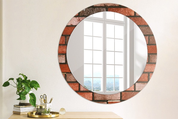 Oglinda cu decor rotunda Caramida rosie