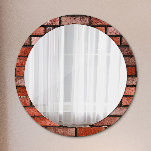 Oglinda cu decor rotunda Caramida rosie