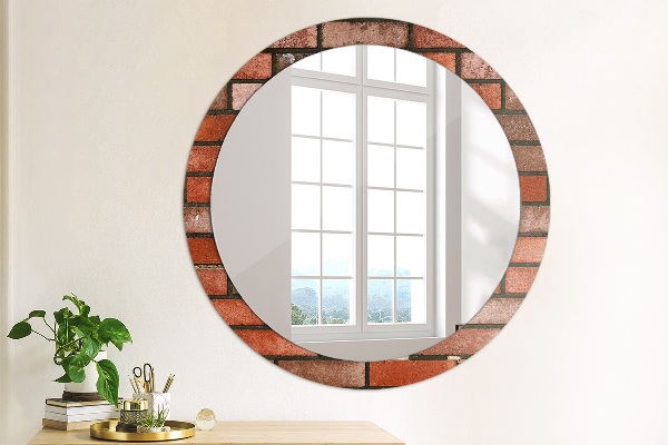Oglinda cu decor rotunda Caramida rosie