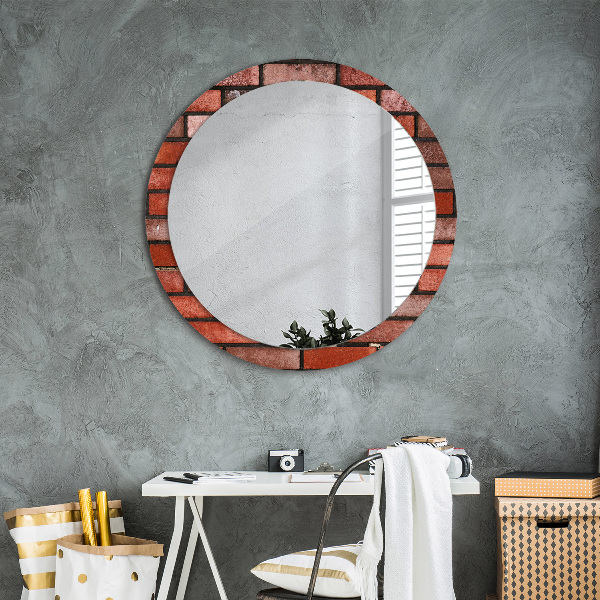 Oglinda cu decor rotunda Caramida rosie