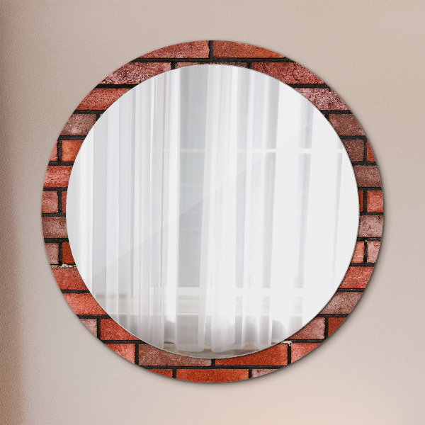 Oglinda cu decor rotunda Caramida rosie