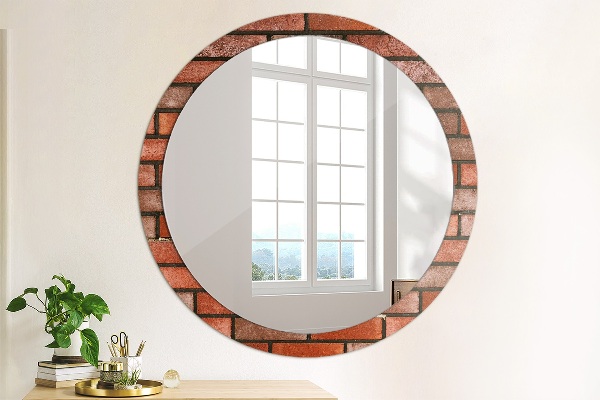 Oglinda cu decor rotunda Caramida rosie