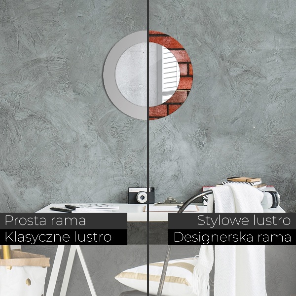 Oglinda cu decor rotunda Caramida rosie