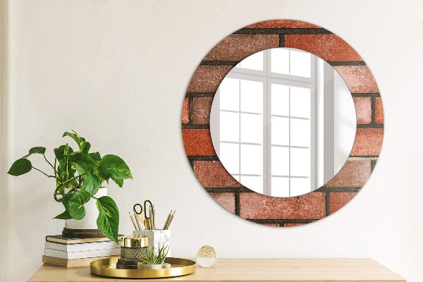 Oglinda cu decor rotunda Caramida rosie