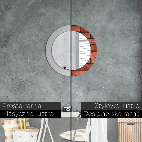 Oglinda cu decor rotunda Caramida rosie
