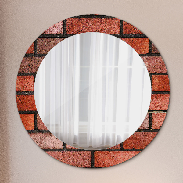 Oglinda cu decor rotunda Caramida rosie