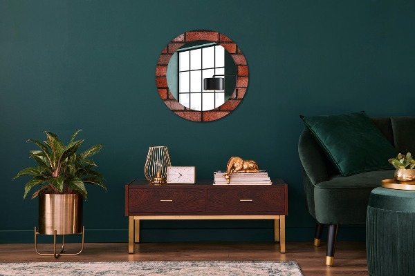 Oglinda cu decor rotunda Caramida rosie