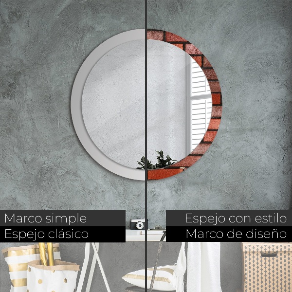 Oglinda cu decor rotunda Caramida rosie