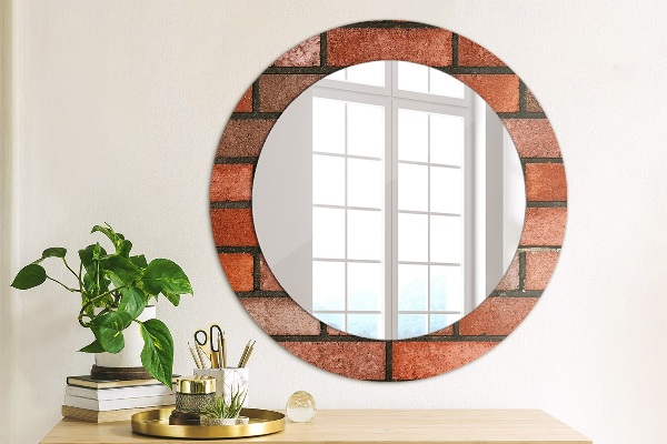 Oglinda cu decor rotunda Caramida rosie