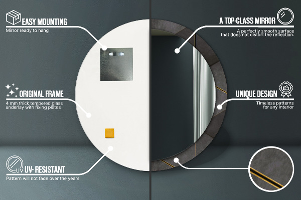 Decoratiuni perete cu oglinda Triunghiuri gri