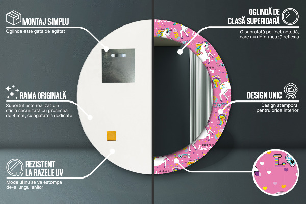 Decoratiuni perete cu oglinda Unicornul magic