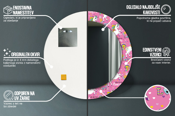 Decoratiuni perete cu oglinda Unicornul magic