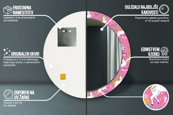 Decoratiuni perete cu oglinda Unicornul magic
