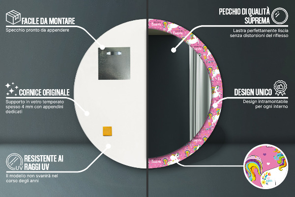 Decoratiuni perete cu oglinda Unicornul magic
