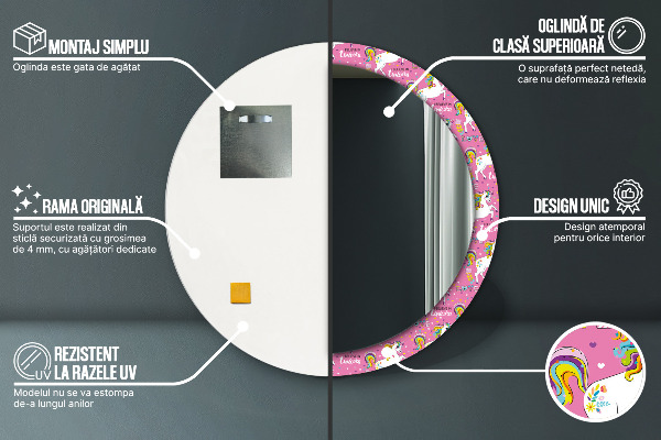 Decoratiuni perete cu oglinda Unicornul magic