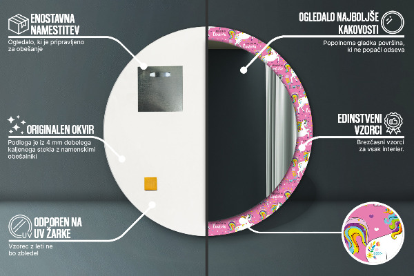 Decoratiuni perete cu oglinda Unicornul magic