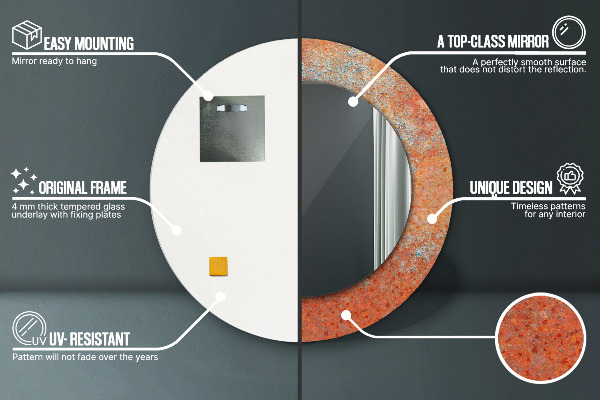 Decoratiuni perete cu oglinda Metal ruginit