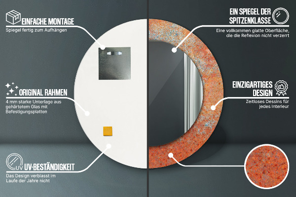 Decoratiuni perete cu oglinda Metal ruginit