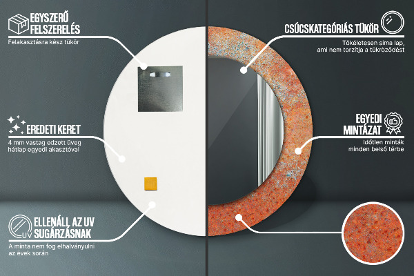 Decoratiuni perete cu oglinda Metal ruginit