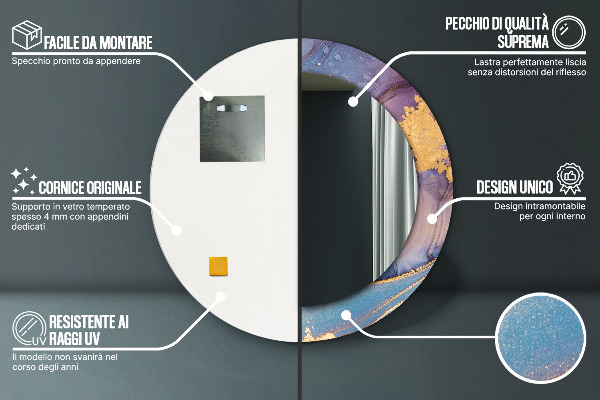 Decoratiuni perete cu oglinda Piatră de marmură