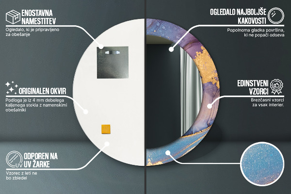 Decoratiuni perete cu oglinda Piatră de marmură