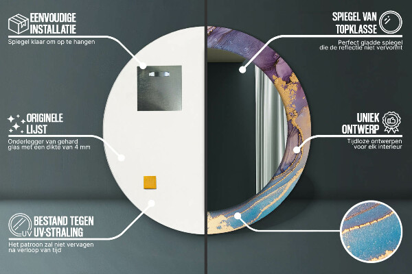 Decoratiuni perete cu oglinda Piatră de marmură