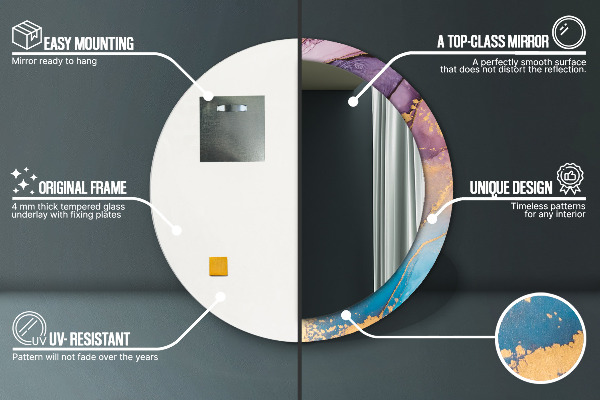 Decoratiuni perete cu oglinda Piatră de marmură