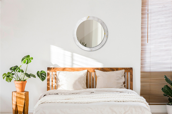 Oglinda rotunda rama cu imprimeu Marmură strălucitoare