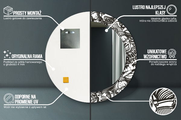 Oglinda rotunda imprimata Fluid abstract