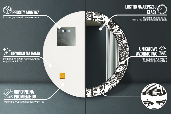 Oglinda rotunda imprimata Fluid abstract