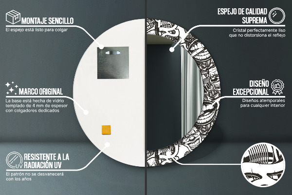 Oglinda rotunda imprimata Fluid abstract