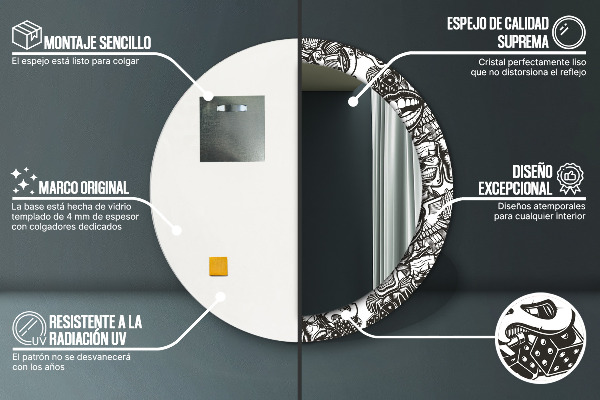 Oglinda rotunda imprimata Fluid abstract