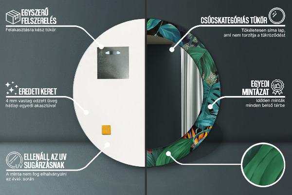 Oglinda cu decor rotunda Pădure în junglă