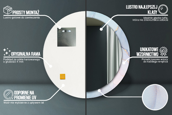 Oglinda cu decor rotunda Fluid abstract