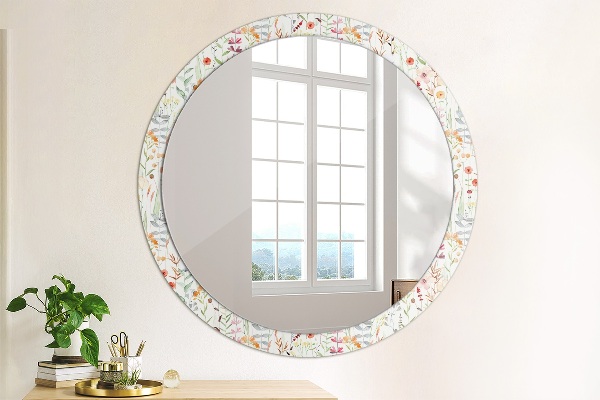 Oglinda cu decor rotunda Flori sălbatice