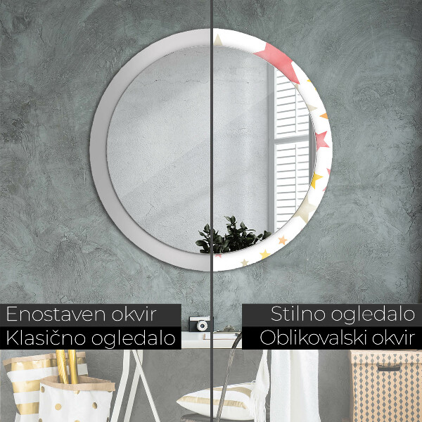 Oglinda cu decor rotunda Stele pastelate