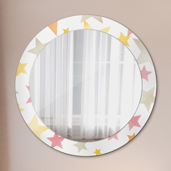 Oglinda cu decor rotunda Stele pastelate