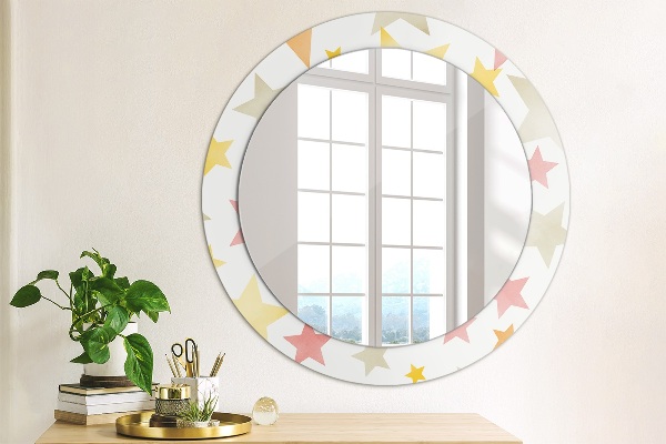 Oglinda cu decor rotunda Stele pastelate