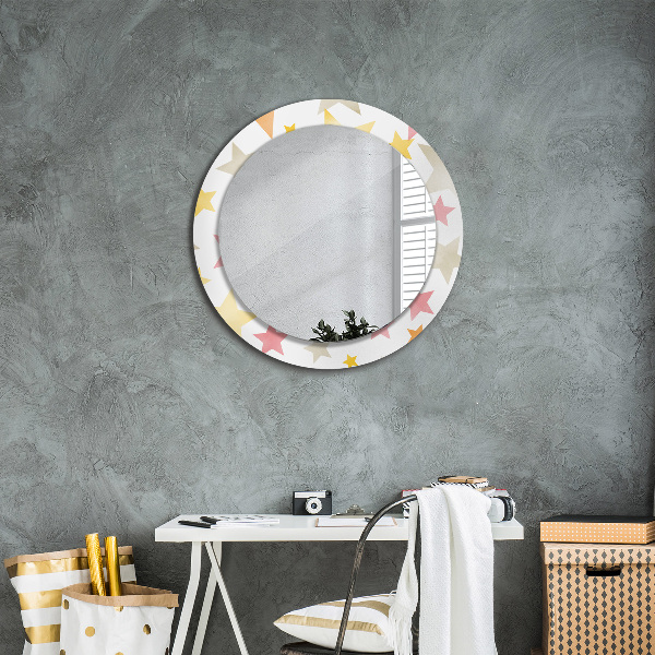 Oglinda cu decor rotunda Stele pastelate