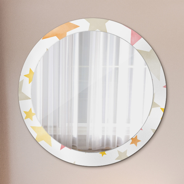 Oglinda cu decor rotunda Stele pastelate