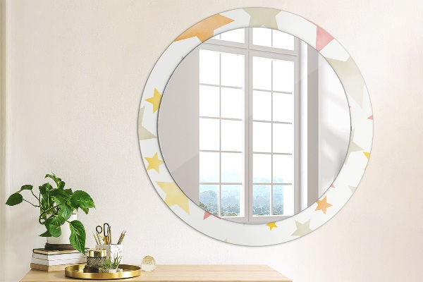 Oglinda cu decor rotunda Stele pastelate