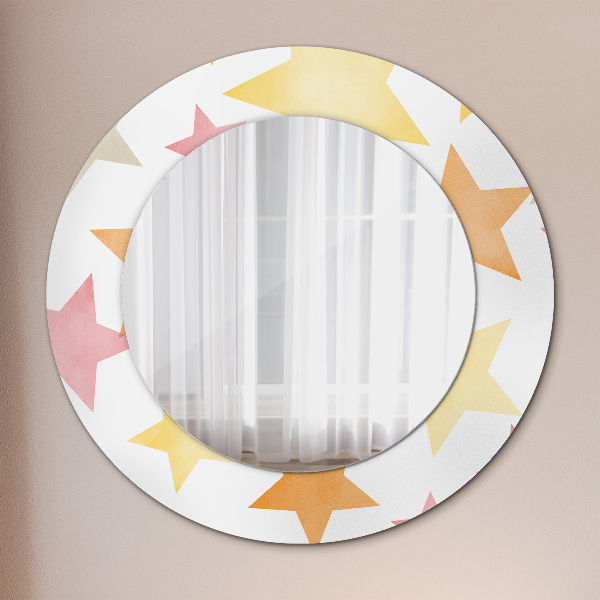 Oglinda cu decor rotunda Stele pastelate